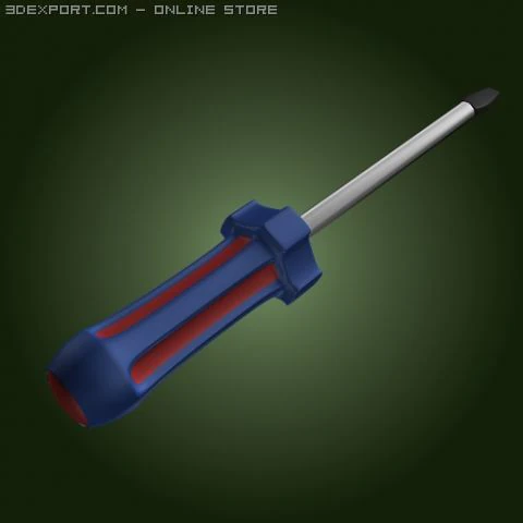 screwdriver screw driver tool 3 3D Model .c4d .max .obj .3ds .fbx .stl .blend 