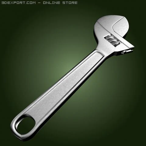 crescent wrench 3D Model .c4d .max .obj .3ds .fbx .stl .blend 