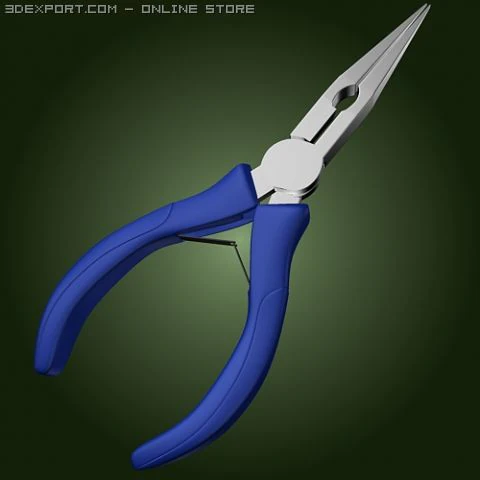 pliers needle nose tool 6 3D Model .c4d .max .obj .3ds .fbx .stl .blend