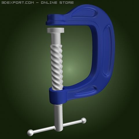 c clamp 3D Model .c4d .max .obj .3ds .fbx .stl .blend 