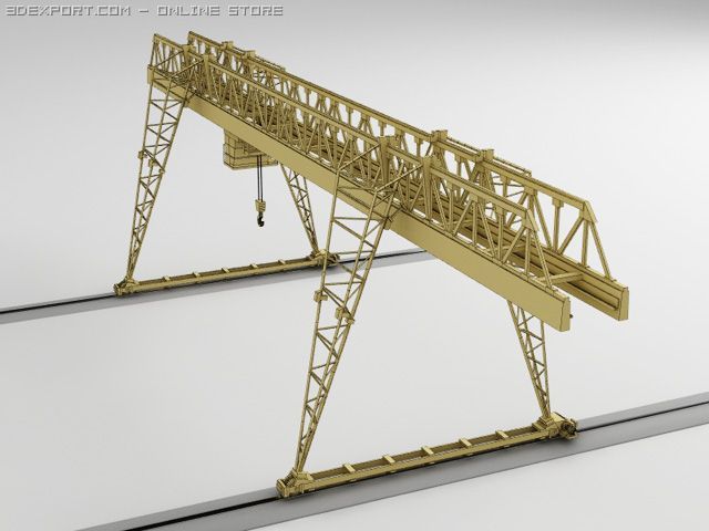 industrial crane 3D Model .c4d .max .obj .3ds .fbx .stl .blend 