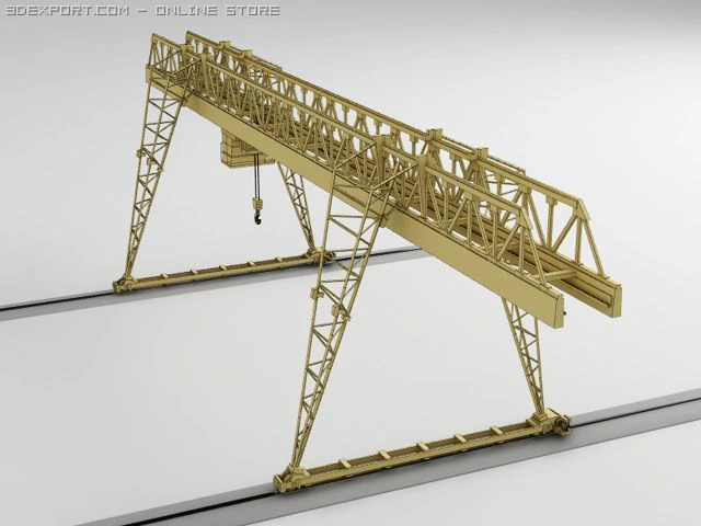 industrial crane 3D Model .c4d .max .obj .3ds .fbx .stl .blend