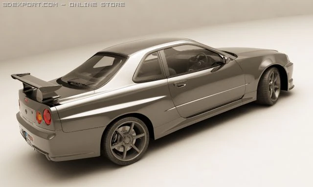 nissan skyline gtr r34 3D Model .c4d .max .obj .3ds .fbx .stl .blend 