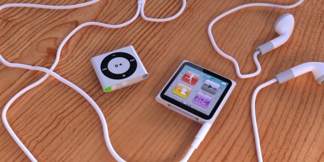 ipod nano and ipod shuffle 3Dモデル .c4d .max .obj .3ds .fbx .stl .blend 