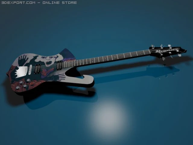 darons ibanez iceman guitar 3D Model .c4d .max .obj .3ds .fbx .stl .blend 