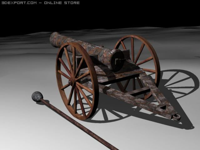 cannon xix century 3D Model .c4d .max .obj .3ds .fbx .stl .blend