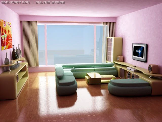 salon 3D Model .c4d .max .obj .3ds .fbx .stl .blend