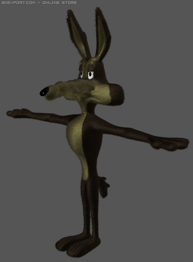 wile e coyote 3D मॉडल .c4d .max .obj .3ds .fbx .stl .blend 