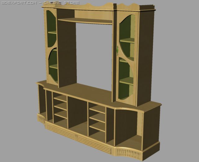 entertainment center 3D Model .c4d .max .obj .3ds .fbx .stl .blend 