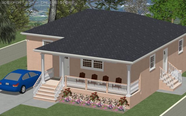 small house 3D-Modell .c4d .max .obj .3ds .fbx .stl .blend 
