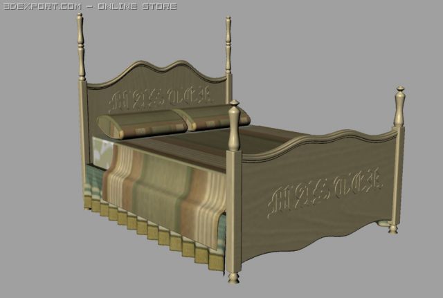 bedroom set 3D Model .c4d .max .obj .3ds .fbx .stl .blend 