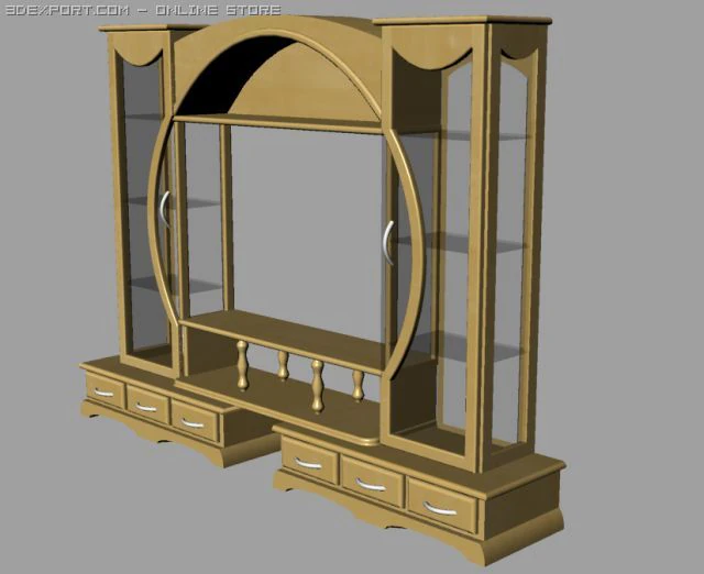 entertainment center 3D Model .c4d .max .obj .3ds .fbx .stl .blend 