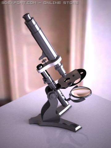 old microscope Model 3D .c4d .max .obj .3ds .fbx .stl .blend 
