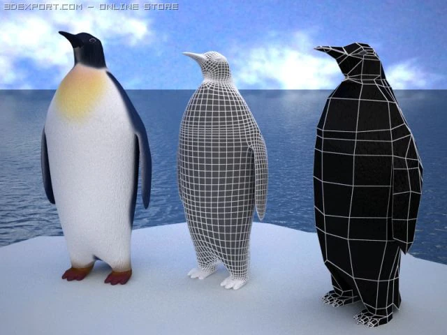 emperor penguin 3D Model .c4d .max .obj .3ds .fbx .stl .blend 
