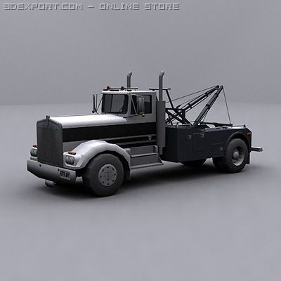 kenworth w 921 wrecker truck 3D 模型 .c4d .max .obj .3ds .fbx .stl .blend