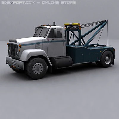 wrecker truck 2 3D Model .c4d .max .obj .3ds .fbx .stl .blend