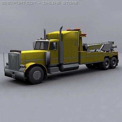 peterbilt wrecker truck 3D Model .c4d .max .obj .3ds .fbx .stl .blend 