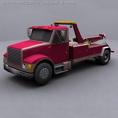 international wrecker truck 3D 모델 .c4d .max .obj .3ds .fbx .stl .blend 