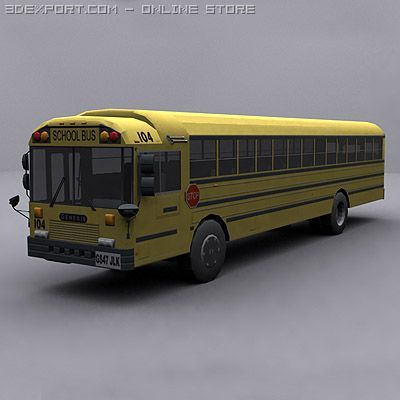 school bus Model 3D .c4d .max .obj .3ds .fbx .stl .blend 