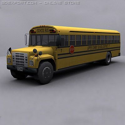 school bus 2 Model 3D .c4d .max .obj .3ds .fbx .stl .blend 