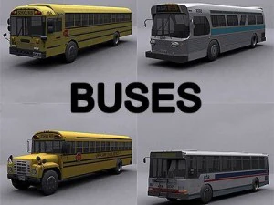 buses collection 3D Model