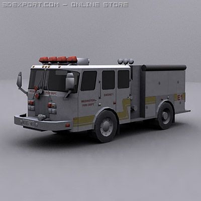 fire truck 1 3D Model .c4d .max .obj .3ds .fbx .stl .blend 