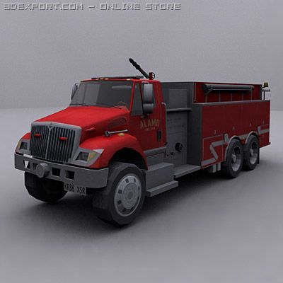 fire truck 2 3D Model .c4d .max .obj .3ds .fbx .stl .blend 