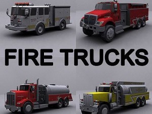 fire trucks collection 3D Model