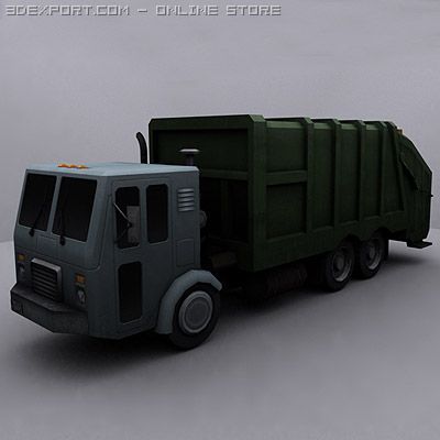 garbage truck 2 3D-Modell .c4d .max .obj .3ds .fbx .stl .blend 