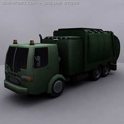 garbage truck 4 3D Model .c4d .max .obj .3ds .fbx .stl .blend 