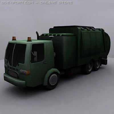 garbage truck 4 3D Model .c4d .max .obj .3ds .fbx .stl .blend