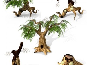 tree set Modello 3D