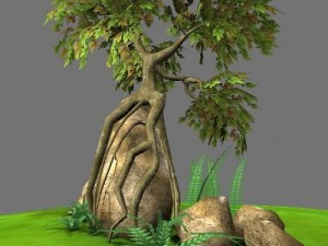 tree and rock set 3D Model
