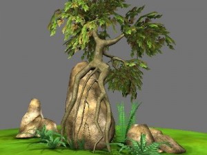 tree and rock set 3D Model