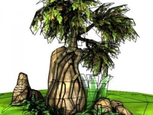 tree and rock set 3D Model