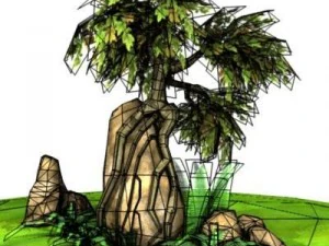 tree and rock set 3D Model