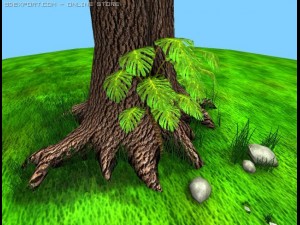 large tree and monstera plant Modello 3D