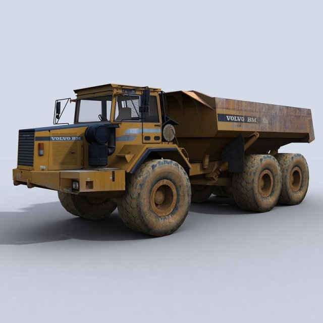 articulated dump truck 3D Модель .c4d .max .obj .3ds .fbx .stl .blend 
