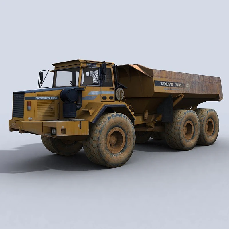 articulated dump truck 3D Model .c4d .max .obj .3ds .fbx .stl .blend