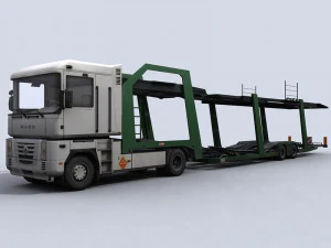 車の輸送トラック 3Dモデル