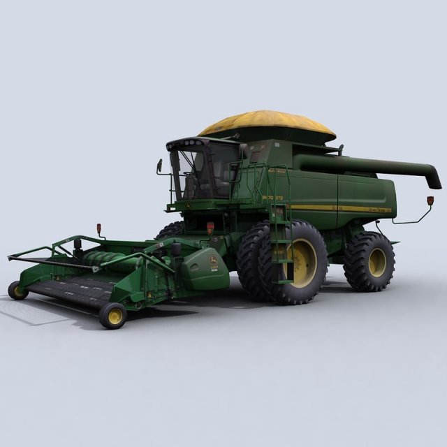 combine harvester 1 with belt pickup 3D 模型 .c4d .max .obj .3ds .fbx .stl .blend 
