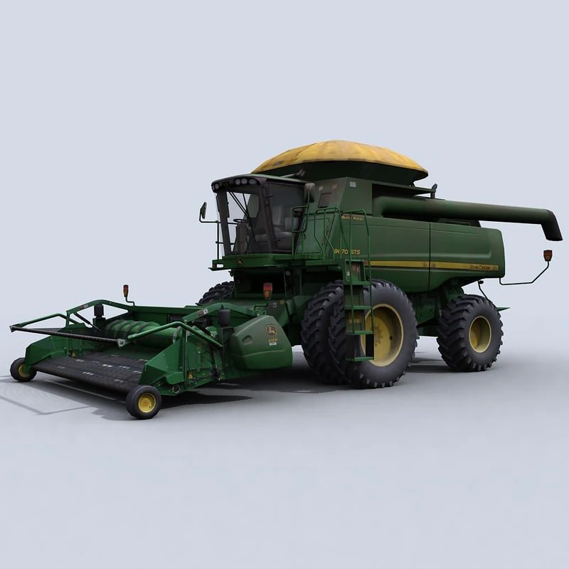 combine harvester 1 with belt pickup 3D Model .c4d .max .obj .3ds .fbx .stl .blend 