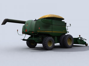 combine harvester 1 with belt pickup 3D 模型