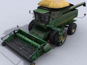 combine harvester 1 with belt pickup 3D 模型