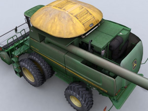 combine harvester 1 with belt pickup 3D 模型