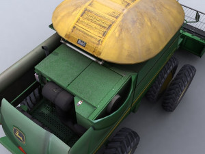 combine harvester 1 with belt pickup 3D 模型