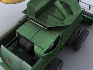combine harvester 1 with belt pickup 3D 模型