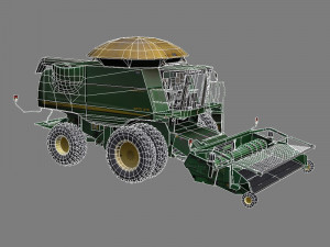 combine harvester 1 with belt pickup 3D 模型