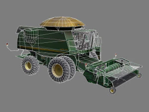 combine harvester 1 with belt pickup 3D Model