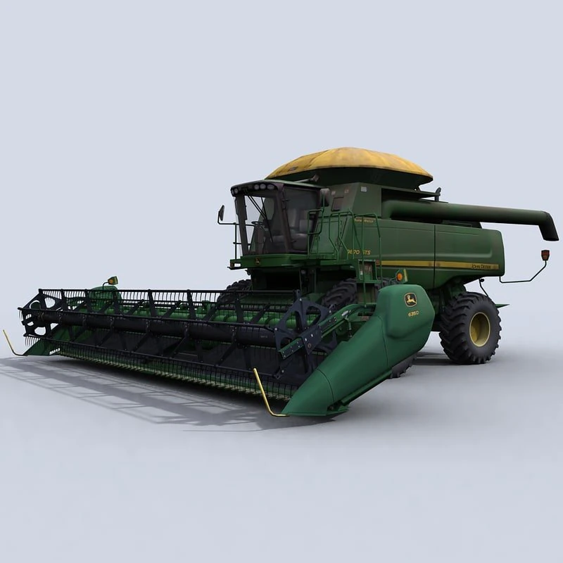 combine harvester 1 with draper platform 3D Model .c4d .max .obj .3ds .fbx .stl .blend 